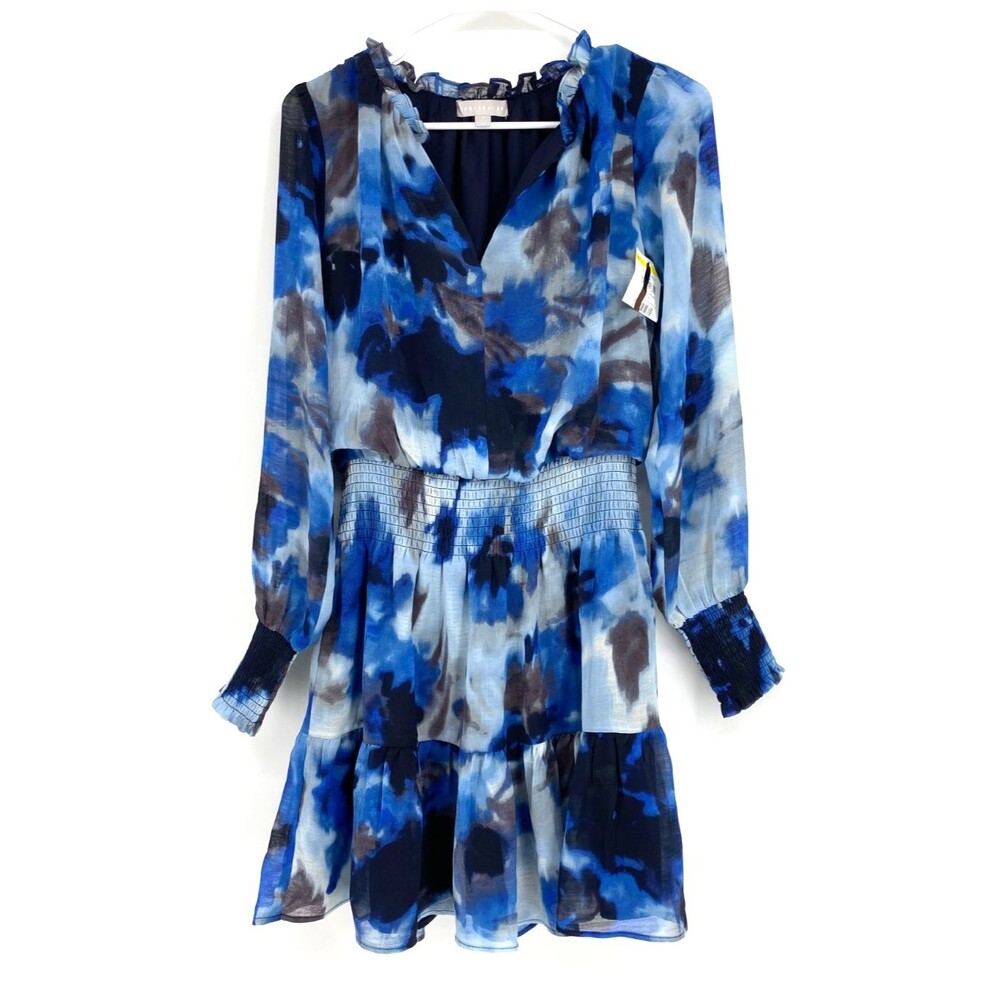 Chelsea 28 Women's Dress Blue V Neck Size Small NWOT